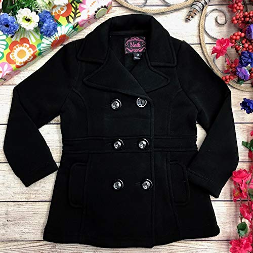 Girl Fleece Premium Quality Pea Coat with Buttons Size 2,3,4, SM, M, L, XL Perfect for Daily wear2