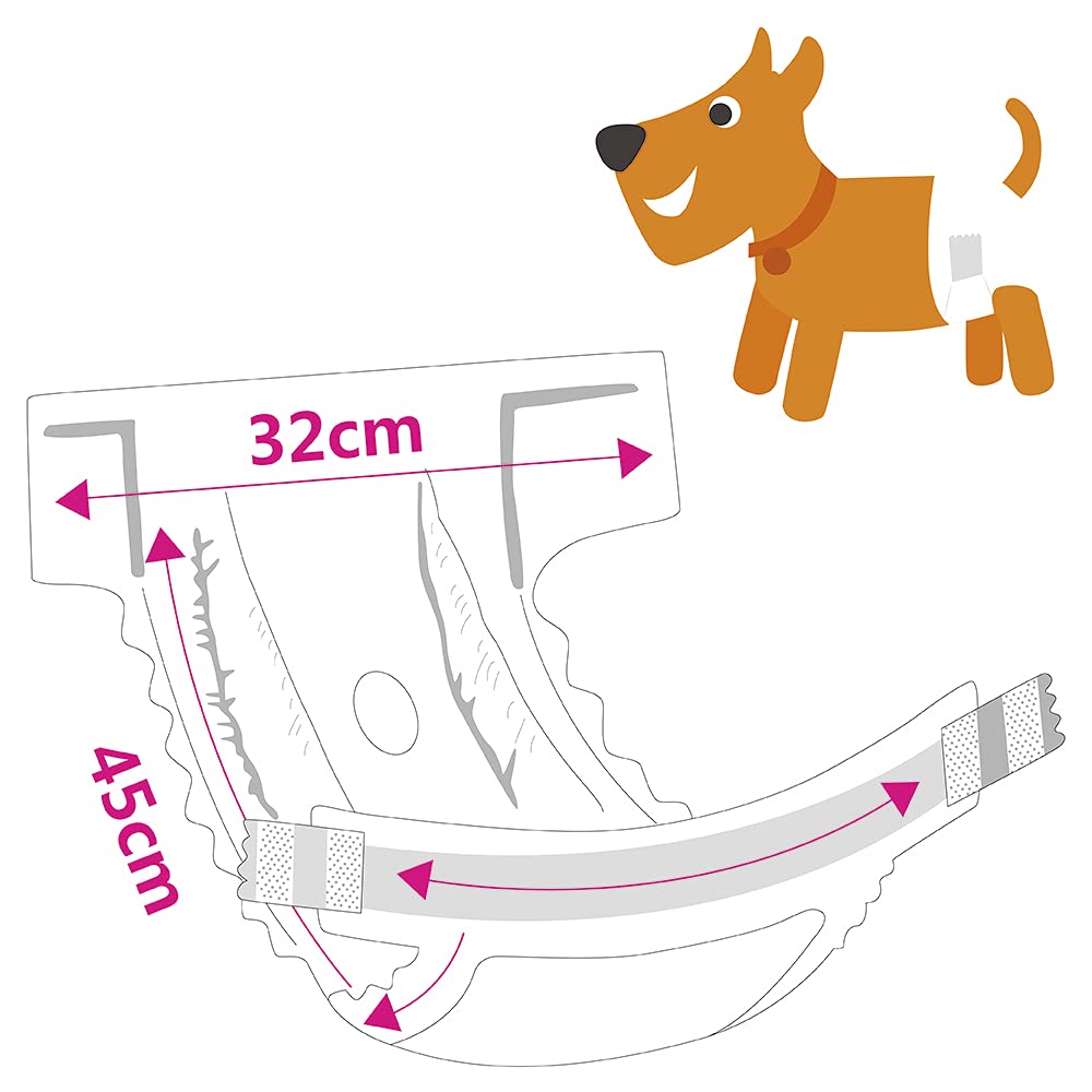 SMELL & SMILE Disposable Dog Diapers for Dogs Female Diaper Sanitary for Dogs Pets Hygienic Panties Soft Absorbent (S) - Image 2
