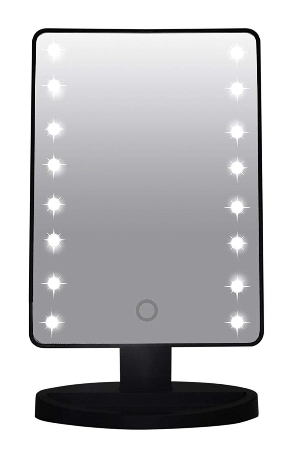 Divik Rectangular Tabletop Vanity Mirror Magnifying Mirror Portable Travel Makeup Mirror with Led Light Makeup Mirror Glass for Makeup Dressing Table Top Stand (1Pcs)-image-17