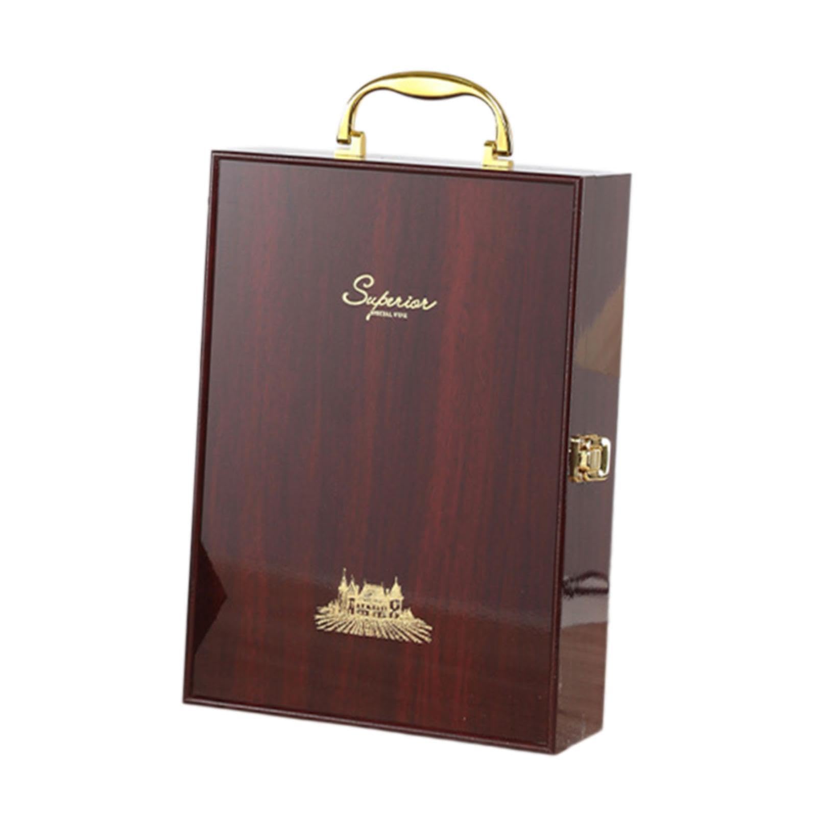 F Fityle Scatola per Vino Rosso, Doppia Bottiglia, Elegante Scatola per Regali di inaugurazione della casa in Legno, per Matrimonio, Famiglia, Festa, Type a