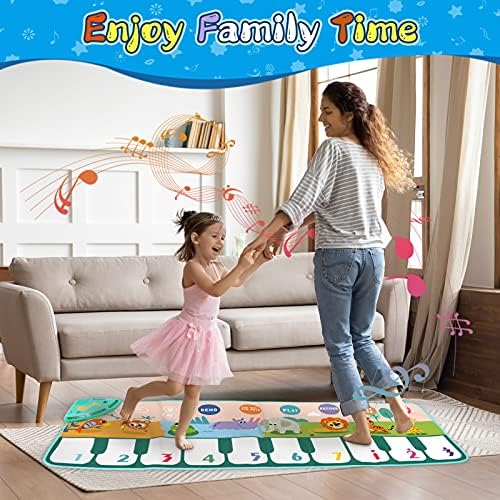 Baby Piano Musical Mats - Jefshon 35 Music Sounds Dance Floor Mat, Music Keyboard Touch Playmat Early Education Learning Musical Toys Gift for Toddlers Kids Girls Boys 5 51lDzmKCBAS. AC