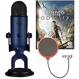 Blue Microphones Midnight Blue Yeti with Assassin's Creed Odyssey Digital PC Version Plus Pop Filter...