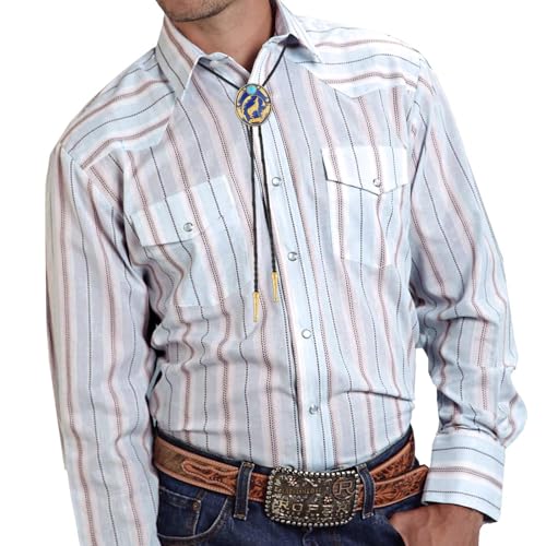 Image of HUABOLA CALYN Native American Bolo tie Rodeo Cowboy Leather Necktie Western Bolo ties for Men Women Necktie for Concert Fans