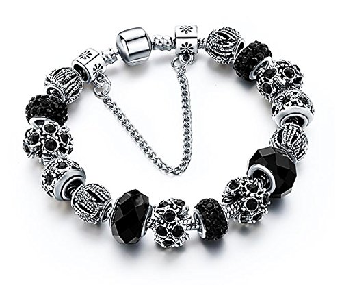 BS - Bracciale con charm, placcato argento, con