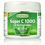 Super C, 1000 mg Vitamin C, hochdosiert, 360 Tabletten – mit Acerola, Hagebutte und Bioflavonoiden. Für ein bärenstarkes Immunsystem. Schützt die Zellen. OHNE künstliche Zusätze. Ohne Gentechnik. Vegan.