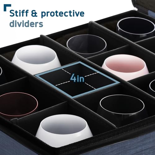 Image of Hearth & Harbor Wine Glass Storage Box with Dividers, Stemware Storage