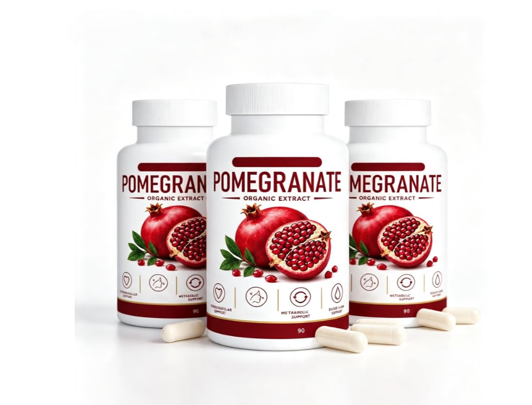 Estratto di melograno biologico - Supporto immunitario 90 conteggi | Estratto del frutto di melograno -Supporto digestivo e circolatorio- Non OGM, senza glutine-Adatto per uomini e donne