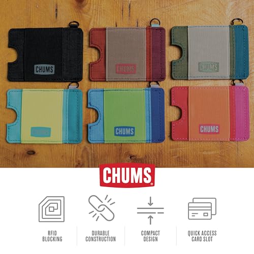 Chums Bandit Lo-Pro Minimalist Wallet - Compact RFID Wallet with Keyring & Elastic Strap for Cash (Olive/Teal/Putty)4