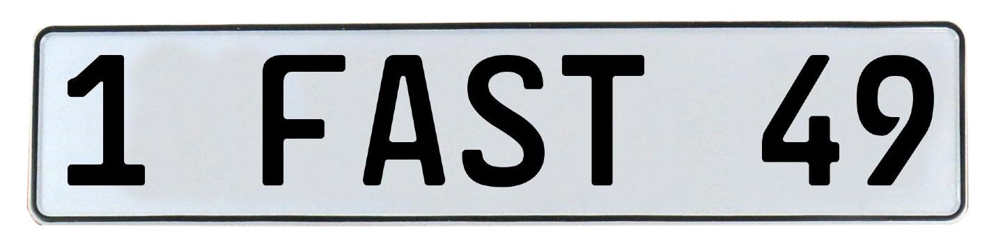 Vintage Parts567524 Wall Art (1 FAST 49 White Stamped Aluminum Street Sign Mancave)