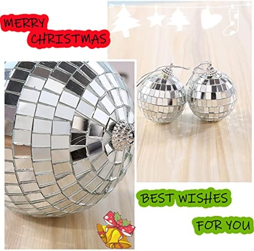 6Pcs Disco Ball 2Inch Silver Mini Disco Ball Mirror Ball for Disco Party Christmas Home Decoration