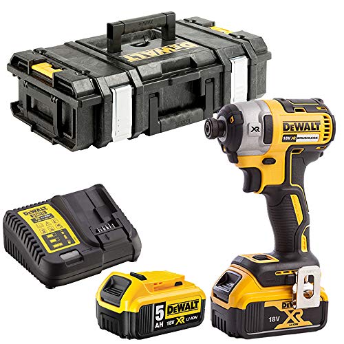 DeWalt 18V Brushless Impact Driver - 2 x 5.0Ah Batteries & Charger in Tool Box