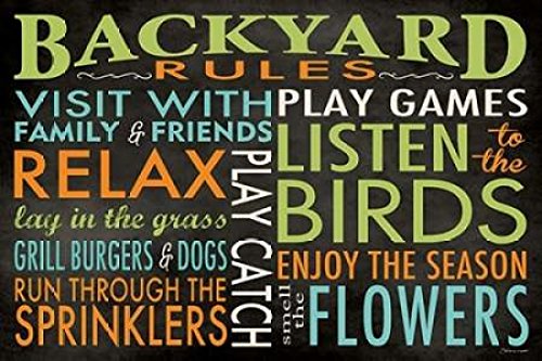 The Poster Corp Stephanie Marrott – Backyard Rules Fine Art Print (30.48 x 45.72 cm)