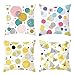 Lieson Fundas de almohada para niños, 4 unidades, fundas de almohada para sofá, 20 x 20 cm, color blanco, amarillo, rosa, 50 x 50 cm, triángulo redondo, poliéster