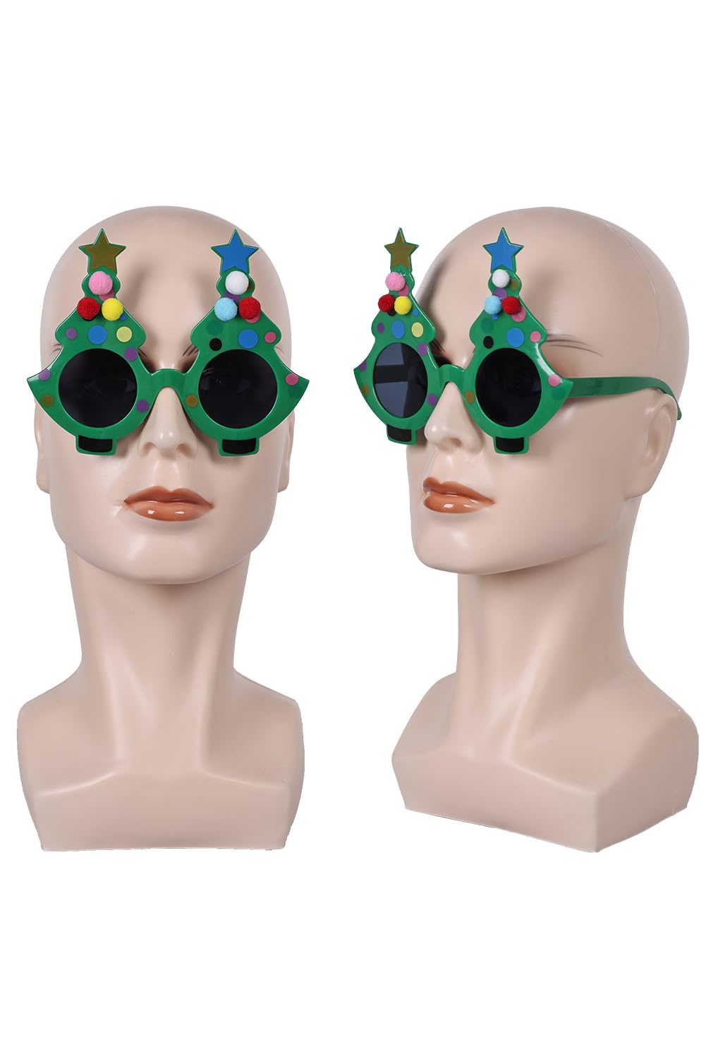 JRCRIN Halloween Christmas Tree Clown Glasses Costume - Cosplay Green Killer Clown Funny Accessories Prank Props (One Size)