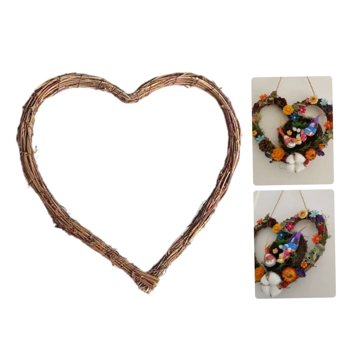 DIY Rattan-Herzkranz Aus Weinreben – 20 Cm, Weiß, Für Deko & Basteln