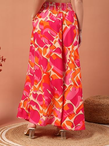 Image of KZULLY | Palazzo for Women | Solid & Printed | Stylish Wide-Leg | Comfortable Elastic Waist Bottomwear