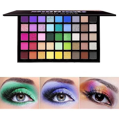 MYUANGO Bold Dimensions Eyeshadow Palette - 45 Shades of Matte, Shimmer, and Glitter in Purple, Green, Yellow, Pink, and Grey - High-Pigment, Long-Lasting, Waterproof - Blendable Formula Cover
