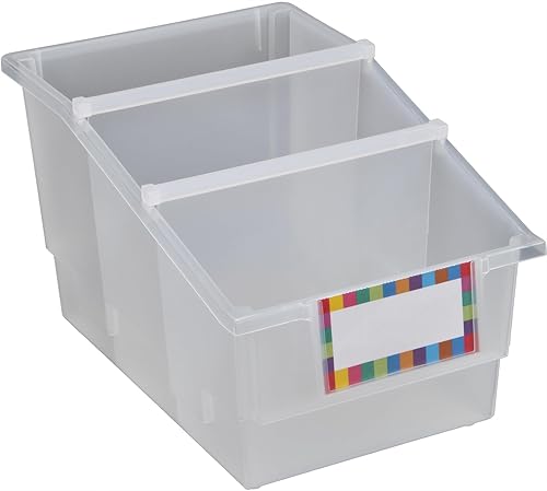 Really Good Stuff -161996 Papeleras para biblioteca de libros de capítulos con divisores, disponibles en 19 colores (juego de 4) - Contenedores