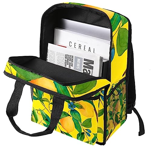 Sac à dos imprimé citron pour écolier - Cartable réglable multicolore 35cm