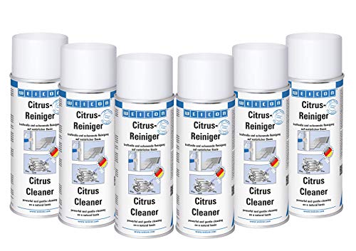 WEICON Citrus-Reiniger 400 ml 6er Set | Allzweckreiniger | Universalreiniger | Entfernt Fett, Öl, Schmierstoffe, Klebstoffreste uvm. von Metall, Glas, Fenstern, Keramik, Kunststoff usw.