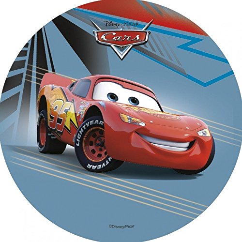 Disque azyme diamètre 21cm Cars pour décoration de gâteau à l'unité - Les gourmandises de Heidi (Cars modèle 2)