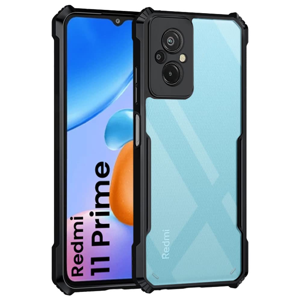 Dashmesh Shopping Shockproof Crystal Clear Back Cover Case for REDMI 11 Prime 4G | 360 Degree Protection | Protective Design | Transparent Back Cover Case (Black Bumper) (B0BS3TTRQC) Amazon Price History, Amazon Price Tracker