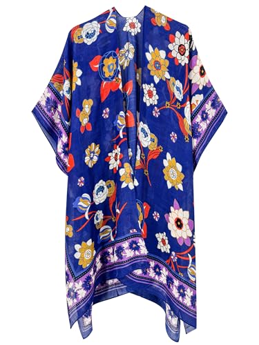 Image of Breezy Lane Women's Kimono Cardigan Summer Swimsuit Coverups Beach Cover Up with Floral Print for Vacation