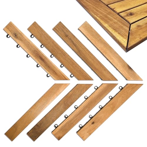 Majestick Goods Corner Edges for Interlocking Deck Tiles &ndash; Snap-On Corner Edge for Wooden Decking,...