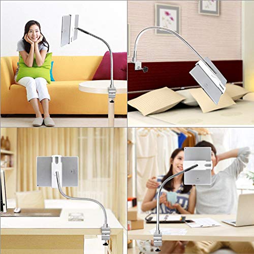 Magichold 360 Degree Rotating Bed Tablet Mount Holder Stand Compatible With Ipad Pro 12.9 Inch ,Ipad Air,Ipad Mini , Tablets ,The Longest 33 Inch.turns Any Angle (Silver Goose) #TOP1