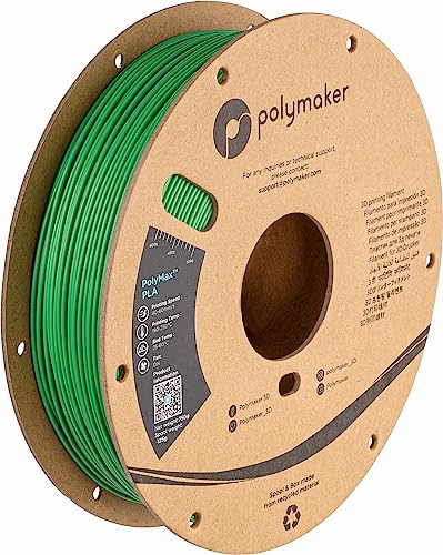 Image of Polymaker Polymax Tough PLA 3D Printer Filament 1.75mm 0.75kg Green, PolyMax 3D Printing PLA Filament Green, Tougher Than PLA+ 3D Filament, High Impact Strength for Functional Application