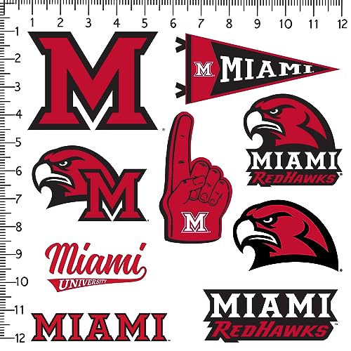 Image of Miami University (OH) 9ct Vinyl Large Deluxe Stickers Variety Pack - Laptop, Water Bottle, Scrapbooking, Tablet, Skateboard, Indoor /Outdoor - Set of 9