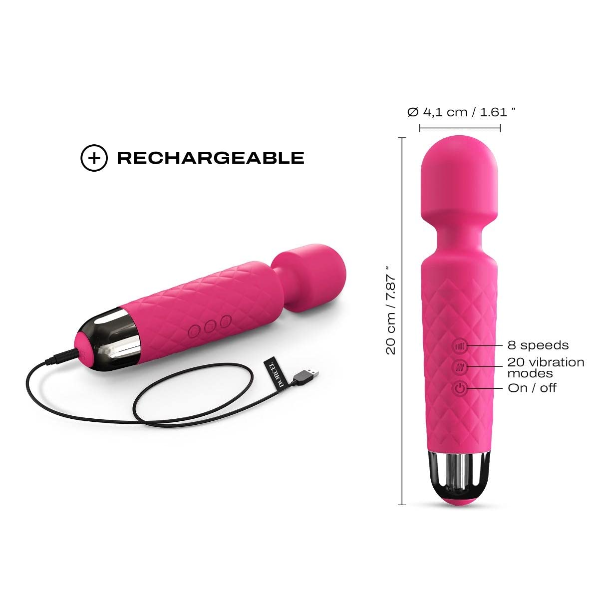 Stimulateur clitoridien WANDERFUL noir - Rose, TU