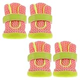 EXAOMBLE 犬用メッシュペットシューズ 滑り止めソール 耐摩耗素材使用 屋外散歩 雨天対応 小型犬向け足プロテクター 4個セット