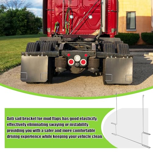 Image of Anti Sail Mud Flap Bracket, Mudflap Anti Sail Brackets, Anti Sail Bracket for Mud Flaps, 26 x 21 Inch Stainless Anti Sail Mud Flap Bracket, Bolt or Weld on to Truck or Trailer (2Pcs)
