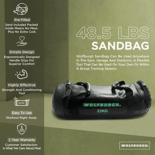 WOLFBURGH-485-LBS-SANDBAG-Fitness-PRE-Filled-with-Sand-for-SANDBAG-Workout-Sand-Bag-Weights-Weight-Bag-Sand-Bags-Fitness
