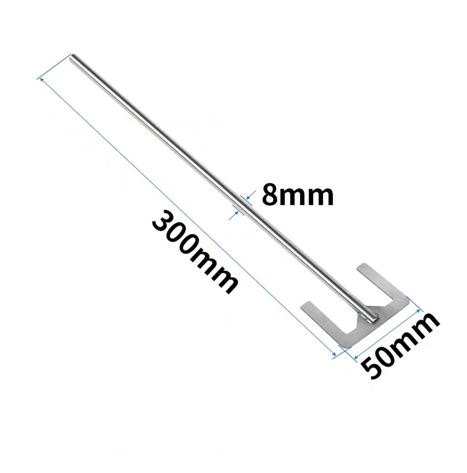 Varilla de agitación superior, SS 304 E-Type Lab Paddle Dispersión de agitación con varilla de ancho de hoja 40 mm 120 mm, varios tamaños (110 x 8 x 500 mm)