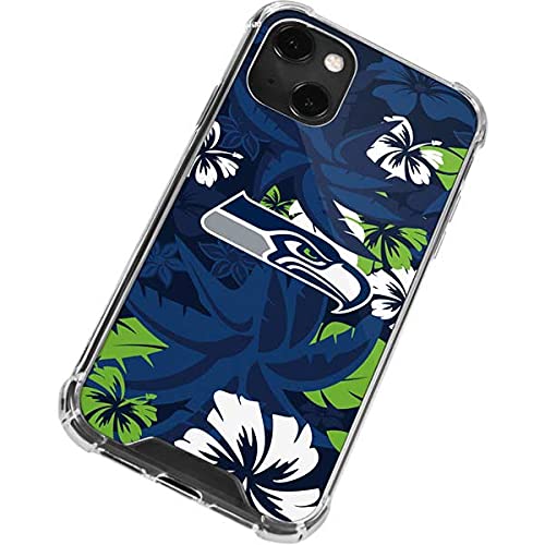 Skinit Clear Phone Case Compatible with iPhone 13 Mini - Officially Licensed NFL Seattle Seahawks Tropical Print Design