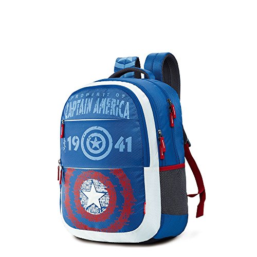 Image of Skybags Sb Marvel Plus Captain America Polyester Blue Backpack