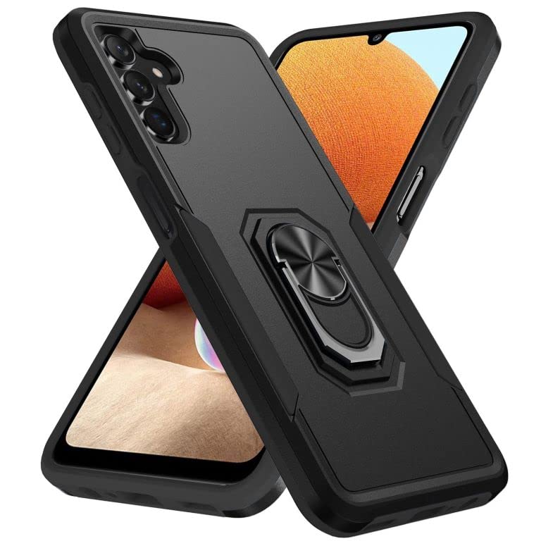 Photo 1 of AFARER Samsung Galaxy A13 5G Case, Phone Case with Kickstand and Metal Ring, Support Magnetic Car Phone Mount, Heavy Duty Military Grade Shockproof Case, Phone Cover for Galaxy A13 5G (Black)-- 2 ITEMS