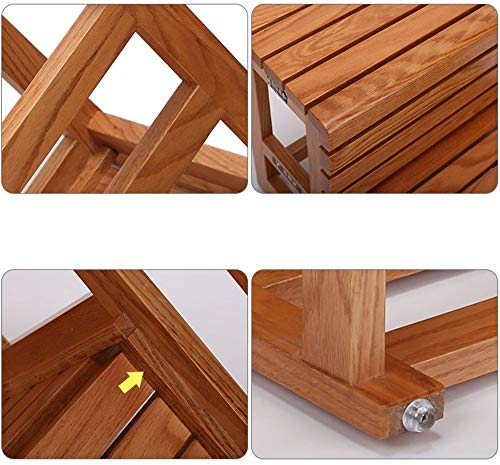 Taburete escalonado de madera plegable multifunción y banco de baño 4