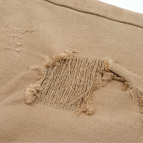 KIDSCOOL SPACE Boys Summer Denim Shorts, Ripped Soft Elastic Band Inside Half Jean Pants3