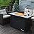 Toolsempire 42-Inch Fire Table Outdoor, 60,000 BTU Propane Gas Fire Pit Table with Ceramic Tiles Tabletop, Lid, Lava Rock, Electric Igniter & Hideaway Tank Holder, Fire Pit for Outside, Garden(Black)