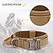 Huntvp taktisch Hundehalsband Verstellbar mit Kontrollgriff, aus Nylon, gepolstert, Metallschnalle, für Mittlere Große Hunde Jagd Training Freizeit Outdoor, Braun XL