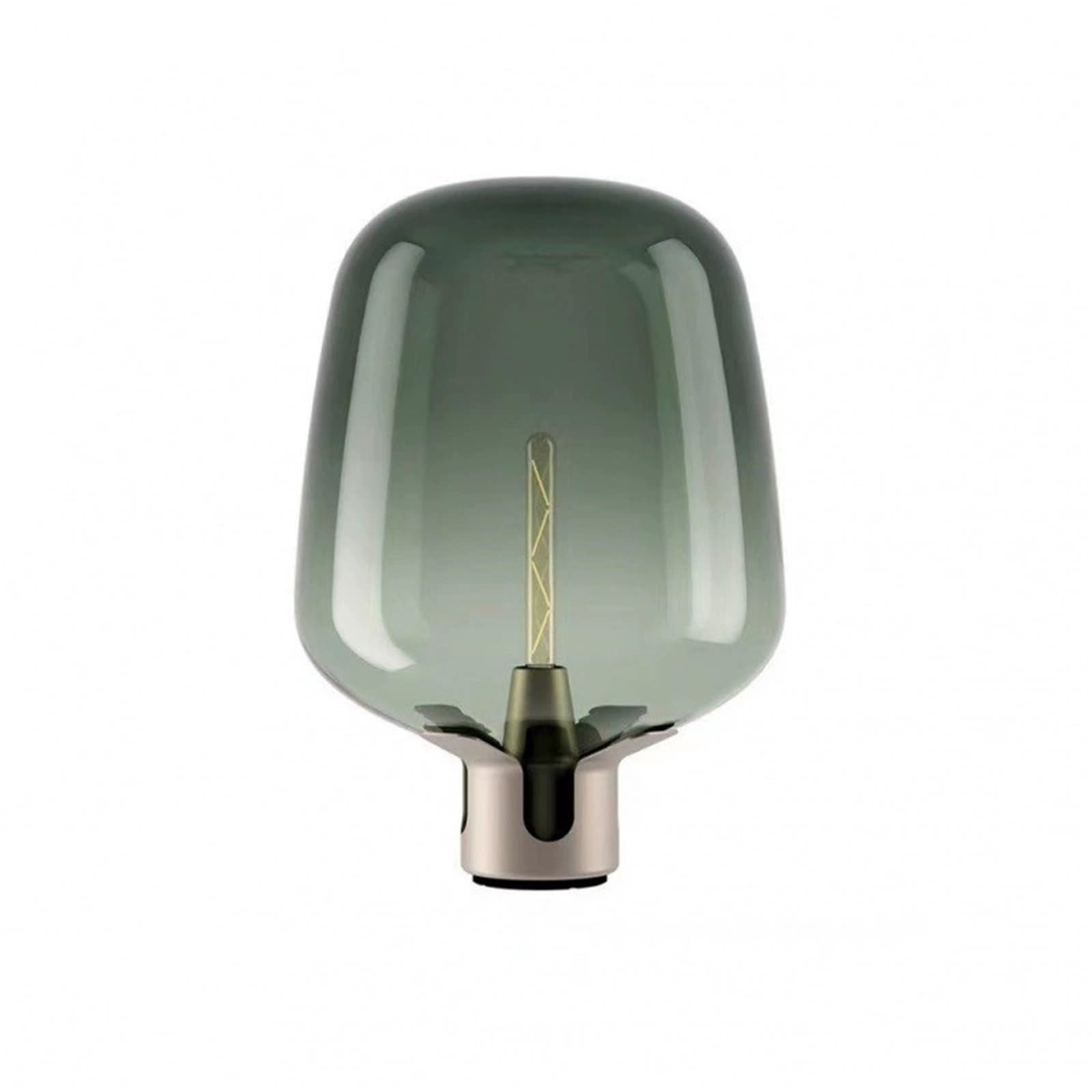 Zthyshoz Green Table Lamp Glass Table Lamp Study Living Room Bedroom Bedside Decoration(Green)