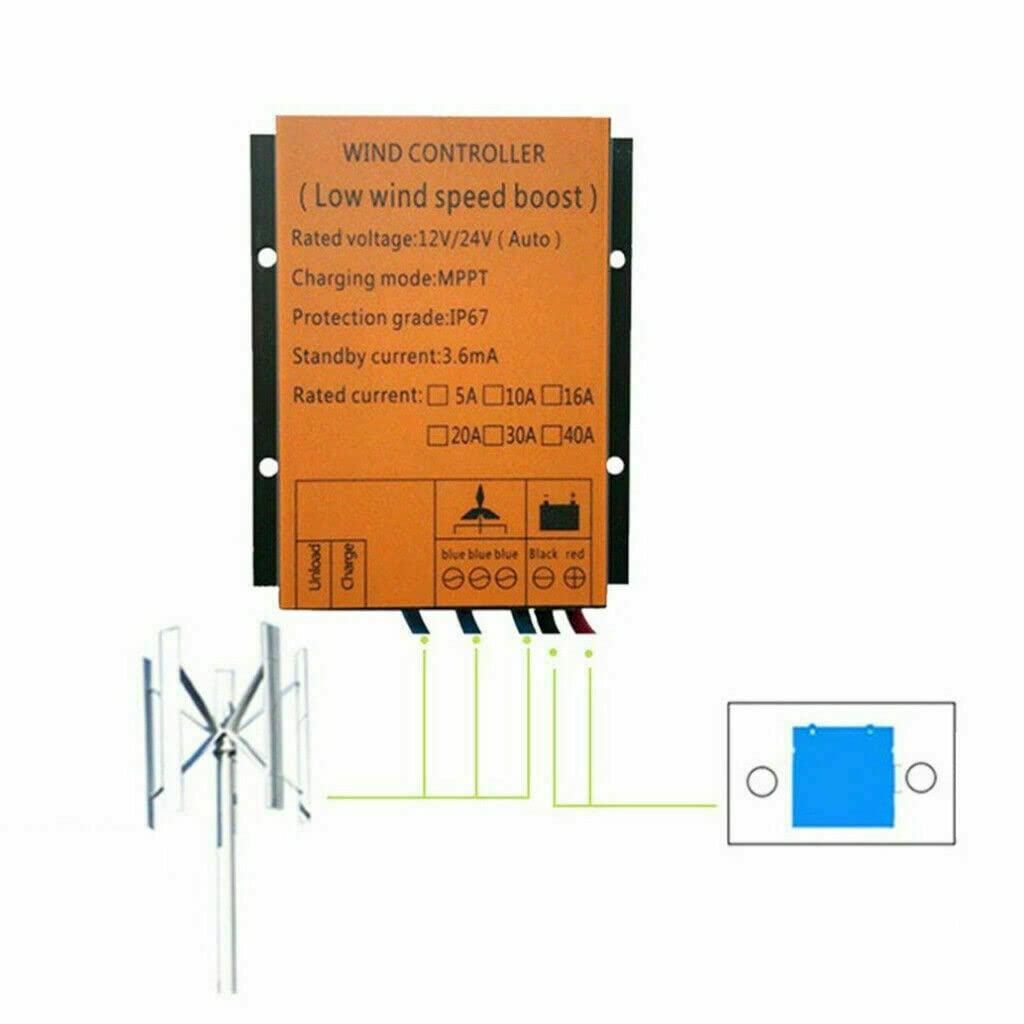 Regolatore di carica del vento, 800 W, regolatore di carica 48 V, impermeabile 20 A, regolatore MPPT per turbine eoliche, regolatore di potenza