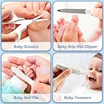 Baby Healthcare and Grooming Kit, 14 in 1 Baby Safety Set Newborn Nursery Health Care Set with Hair Brush Scale Nail Clippers for Baby Girls Boys (14 Kits Grey White) - Image 4