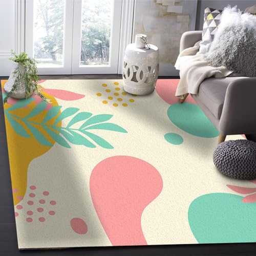 Tapis de sol plantes tropicales grand format lavable et durable