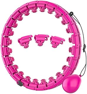 OPULEXX Smart Weighted Fit Hoop for Adults Weight Loss, 24 Sections Detachable Knots, 2 in 1 Adomen Fitness Massage, Suitable for Adults, Women, Men and Family, Great for Exercise and Fitness(Pink)