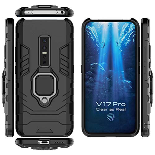 Custodia® Firmness Smartphone Funda Carcasa Case Cover Caso con Kickstand para Vivo V17 Pro(Negro)