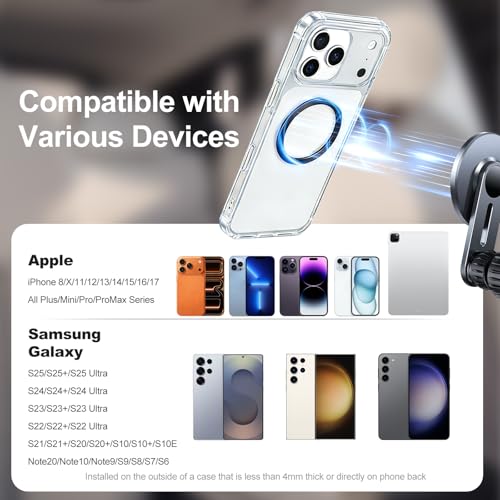 WONLIVE MagSafe Metal Ring Stickers, 4 Pcs (Black) - Image 3